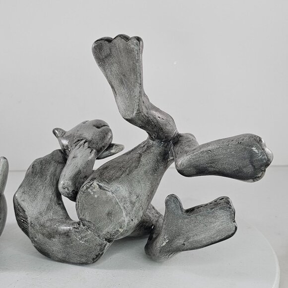 Handcrafted Ceramic Wolf Figurine With Removable Head Jeanette Clark Johnson - Picture 7 of 9